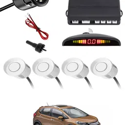 maties Car Parking Sensors - Set of 4 with Reverse Parking Camera (White)-307 White Reversing Electromagnetic Parking Sensors With Camera-307 Parking Sensor-picture-20