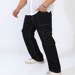 Men Regular Mid Rise Black Jeans-image-3