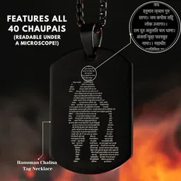 whitechimes Hanuman Chalisa and Gada Micro-carved Tag Stainless Steel Necklace for Men Stainless Steel Locket Set-picture-46