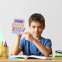 harimart 98540 Cute 12 Digit Large LCD Display, Big Round Button, Easy To Press For School Basic Calculator-picture-14