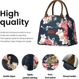 marjole Insulated Lunch Bag for Women Office & School Tiffin Handbag for Lunch Box Waterproof Lunch Bag image 3