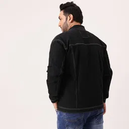 unstd Men Self Design Denim Jacket image 3