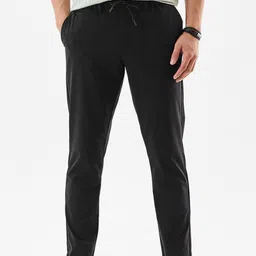 snitch Men Slim Fit Black Lycra Blend Trousers image 1