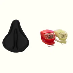 fccracing Premium Soft Bicycle Saddle Seat Cover and Handle Button Light Blinker Combo Saddle Cover Free Size-picture-13