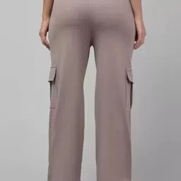 crimp Women Regular Fit Grey Lycra Blend Trousers image 2