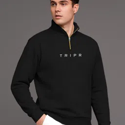 tripr Men Night Suit Set Black, White Solid image 4