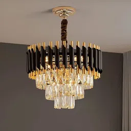 baslash 400 MM Black Mamba Round Chandelier For Living Room Bed Room Chandelier Ceiling Lamp image 1
