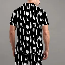 cheapshirts Men Night Suit Set Black Printed image 2