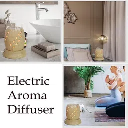 landslide Ceramic Matka Shape Electric, Burner with Mirchi Bulb, Dotted Brown 4.25 Inch Diffuser Set image 4