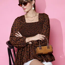 sheetal associates Casual Bishop Sleeve Printed Women Maroon Top image 5