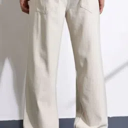 white leapard Men Loose Fit Mid Rise Beige Jeans image 2