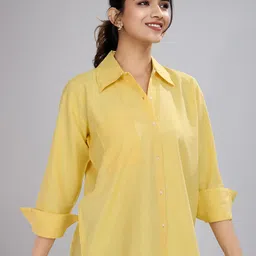 house of mira Women Oversized Fit Solid Casual Shirt image 4