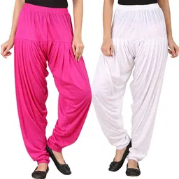 wellfitlook Solid Cotton Viscose Blend Women Harem Pants image 1