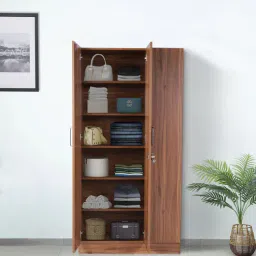 mintwud from pepperfry Kibo 3 Door Wardrobe With Adjustable Shelf In Lyon Walnut Finish-picture-29