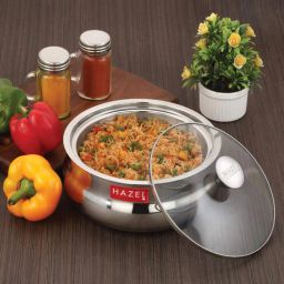 hazel 2500ml Stainless Steel Casserole with Glass Lid-picture-1