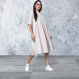 houseofcommona Women Maxi Multicolor Midi/Calf Length Dress image 1