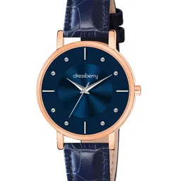 DressBerry Dial & Leather Bracelet Style Straps Analogue Watch HOBDB-141-BL image 2