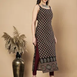 vbuyz Women Printed Pure Cotton Straight Kurta image 3