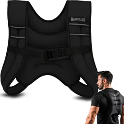 handler Durable Weighted Vest for Men & Women with Reflective Stripe Workout Equipment Black Weight Vest-picture-26