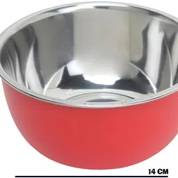 zaib Stainless Steel Mixing Bowl Microwave Safe Plastic Coated Bowls (Capacity: 4 x 500 ML) image 4