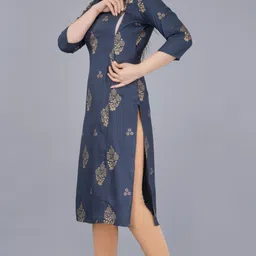 radhe fashion Women Printed Viscose Rayon Straight Kurta-picture-23