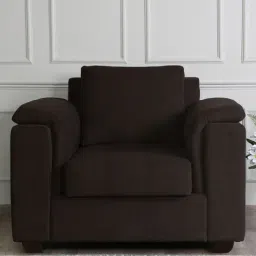 woodsworth from pepperfry Andres Chenille Fabric 1 Seater Sofa In Chestnut Brown Colour-picture-17