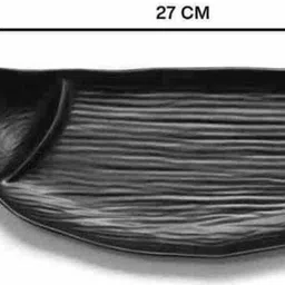 knpl Matte Finish D Shape Platter for Dining Table And Multipurpose Serving Trey Tray image 2