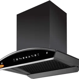 surya Combo of Kitchen Chimney SS60 Net + 4 Burner Gas Cooktop GH04 Black Auto Clean Wall Mounted Black 1400 CMH Chimney image 3