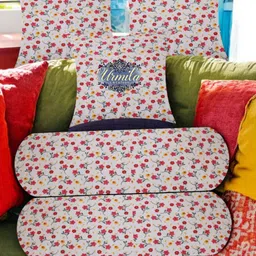 urmila creation 2 Bolster 3 Cushion Microfibre Floral Bolster Pack of 5-picture-11