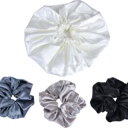 nnr Satin Silk Bonnet for Hair And skin care, Shower Cap & Scrunchies Combo-picture-22