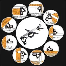uptodateprouducts 300Mm 3 In 1 Adjustable Combination Ruler Ruler Protractor Measuring Tool Measuring Ruler Universal Angle Ruler Set Combination Square image 5