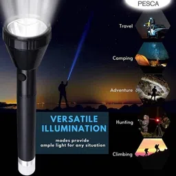 zeno volt 1 Km Lithium Battery Long Range Led torch Light Rechargeable & Dual Battery Best 10 hrs Torch Emergency Light image 4