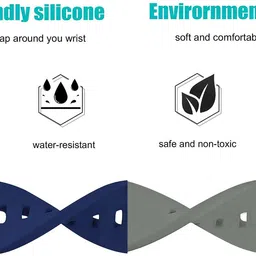 ACM Pack of 2 Sliding Watch Strap Silicone for Xtouch Xmoment X-7 Smartwatch Belt 1554566 mm Silicone Watch Strap image 3