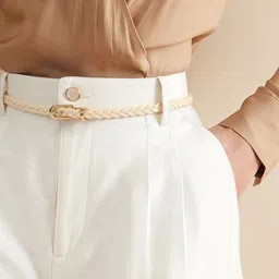 salty Women Casual, Formal, Party Beige Fabric Belt-picture-18