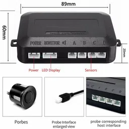ayw 4 White Parking Sensors With LED Display Which Increased Safety of Passengers/Car One Alarm Kit For Versa Parking Sensor image 5