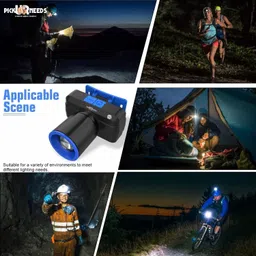 pick ur needs Rechargeable Emergency 100W Laser Headlamp 3 LED Mode Zoomable 1200mAh Battery Torch image 5