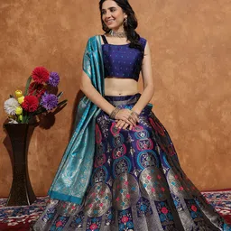 lady shopi Printed Semi Stitched Lehenga Choli image 4
