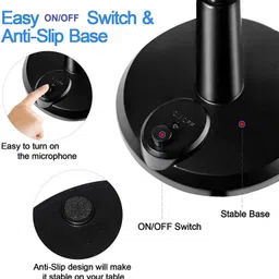 lipiworld USB Desktop Stand Microphone Portable Studio Speech Mic for Laptop PC Skype(Pack Of 2) Microphone image 3