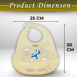 tag24 Silicone Baby Bib Flight Path Design|Adjustable,Waterproof,Pocket for Feeding image 4