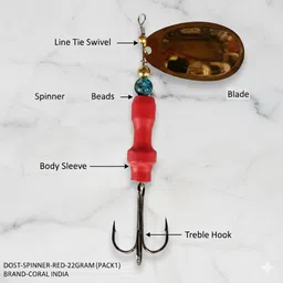 coral india Spinner Bait Brass Fishing Lure image 2