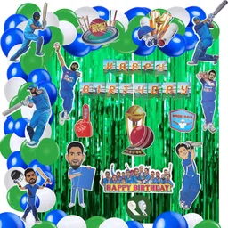 Cricket Sports Birthday Decoration 79 Pcs Indian Cricket Team Theme-image-46