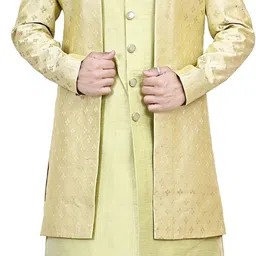 Diamond Style Double indo Western Printed Sherwani-image-26