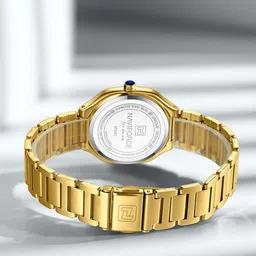 Naviforce Women Brass Dial & Stainless Steel Straps Analogue Watch NF5042 GGG image 4