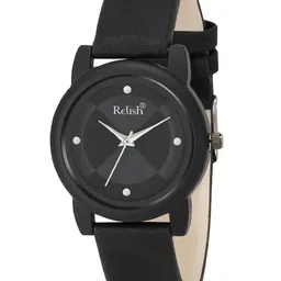 Relish Women Black Embellished Dial & Black Wrap Around Straps Analogue Watch image 1