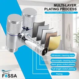 fossa AVD-001 2 in 1 Angle Cock with Flange Brass Chrome Finish For Bathroom Wash Basin Toilet Angle Cock Faucet image 3