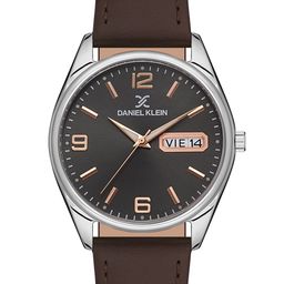 Daniel Klein Men Silver-Toned Dial & Brown Leather Straps Analogue Watch DK.1.13129-6-Silver-picture-9
