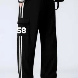 maa mahera Men Relaxed Black Cotton Blend Trousers image 2