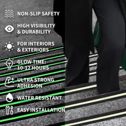 silencio 6.6 Meter Non-Slip Traction Luminous Tape Sticker Reduce The Risk of Slipping Weather resistant Anti Slip Strong Safety Warning Glow tape Dispenser Indoor Outdoor Long-lasting Anti Slip Skid Tape for Stairs Steps (Manual) image 3