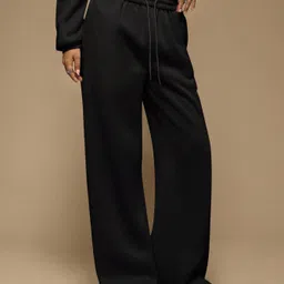 dockstreet Women Solid Black Track Pants-picture-36
