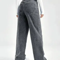 the rivvrs co Women Straight Fit High Rise Grey Jeans image 2